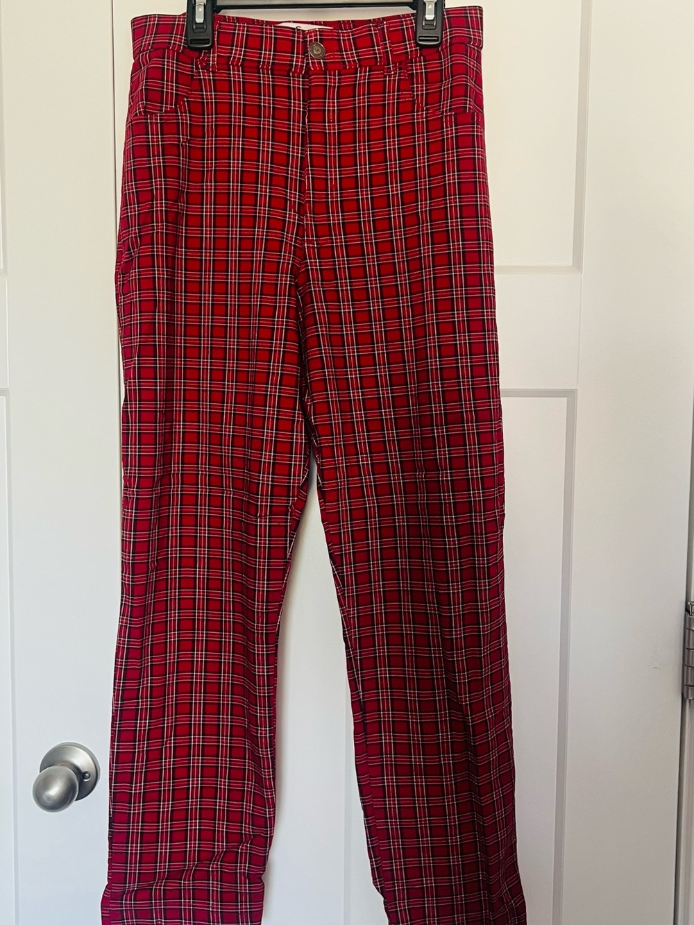 Hollister Red Plaid Chinos